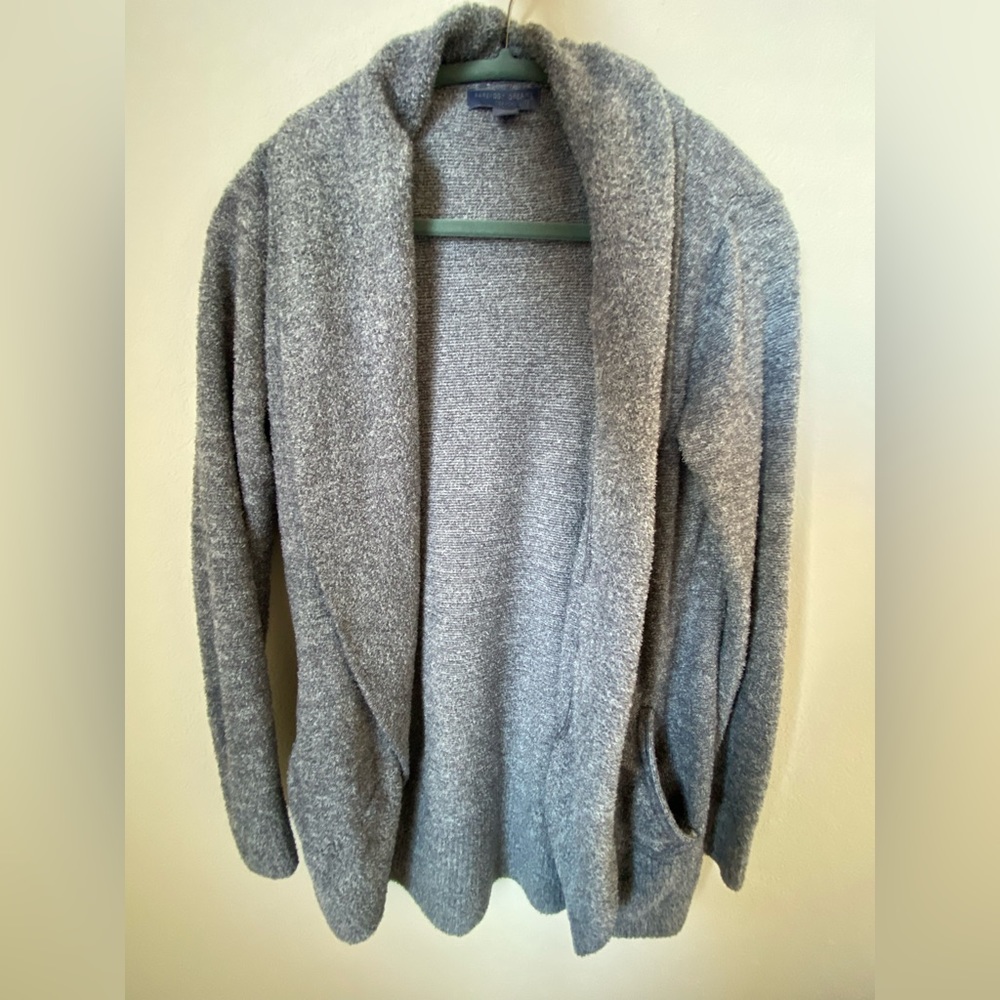 Barefoot Dreams Cozy Chic Lite Circle Cardi / Cardigan Grey Size Medium
